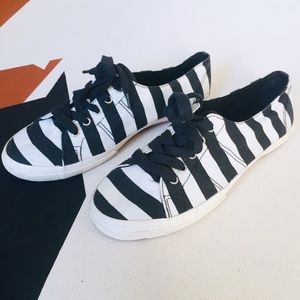 🦓Superga-Style Zara Striped Canvas Lace-Up Shoes